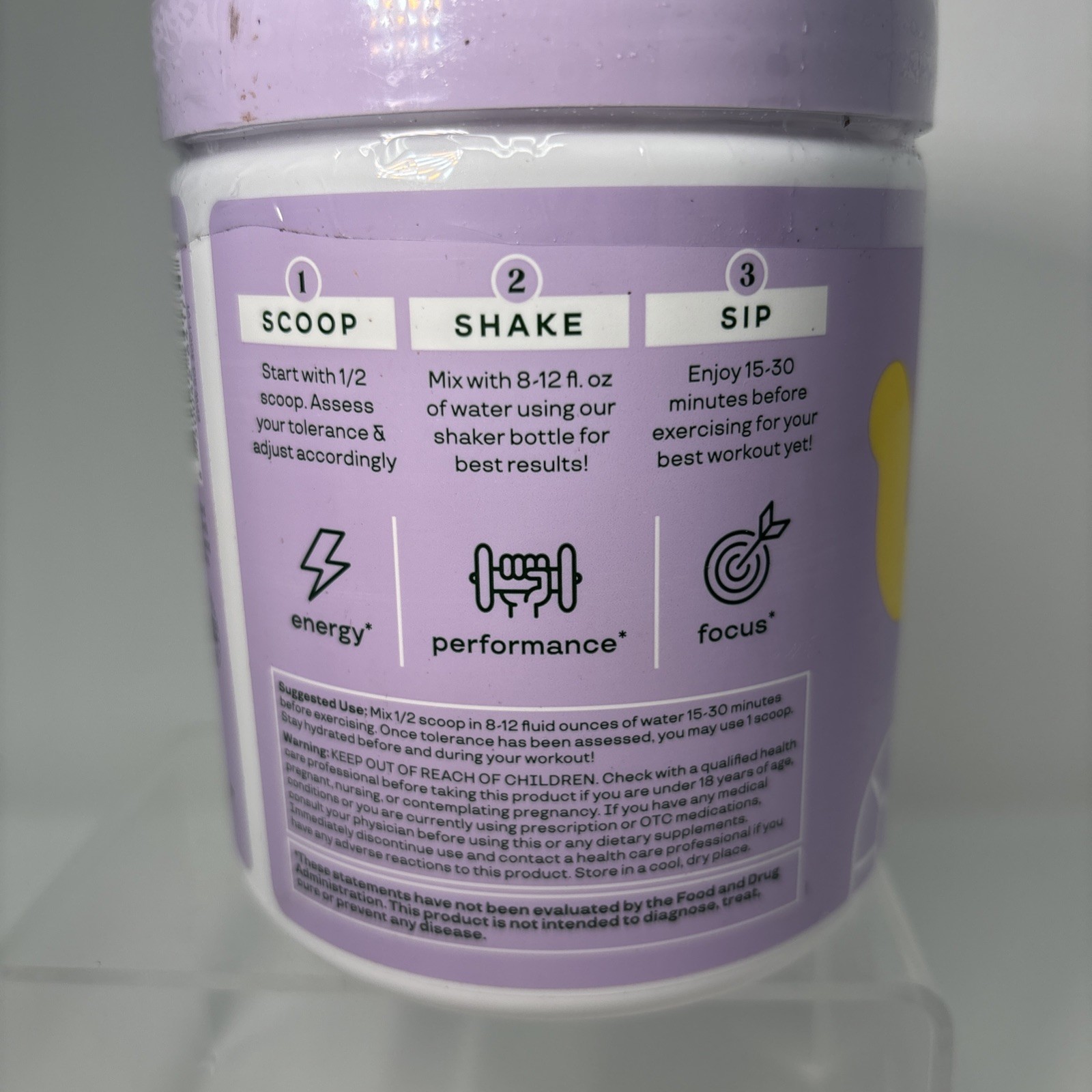 Bloom Nutrition High Energy Pre Workout Powder, Amino 30 Servings 9.3oz Bb01/28