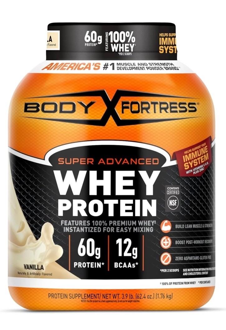 (2) PACK 🔥Body Fortress Super Advanced Whey Protein Powder VANILLA Flavo 3.9 Lb