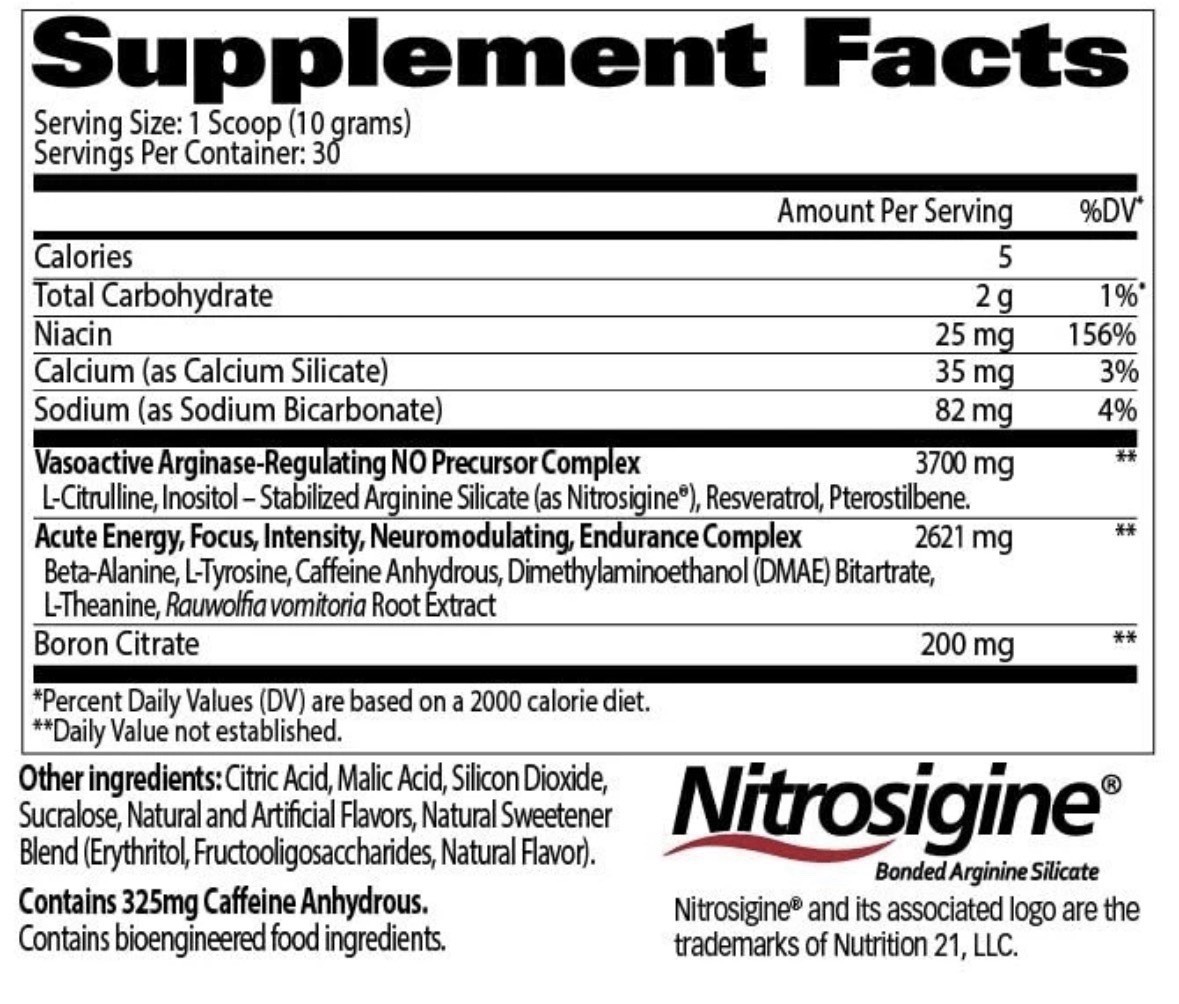 Nitraflex Pre Workout Supplement Blue Raspberry 30 Servings with Nitrosigine