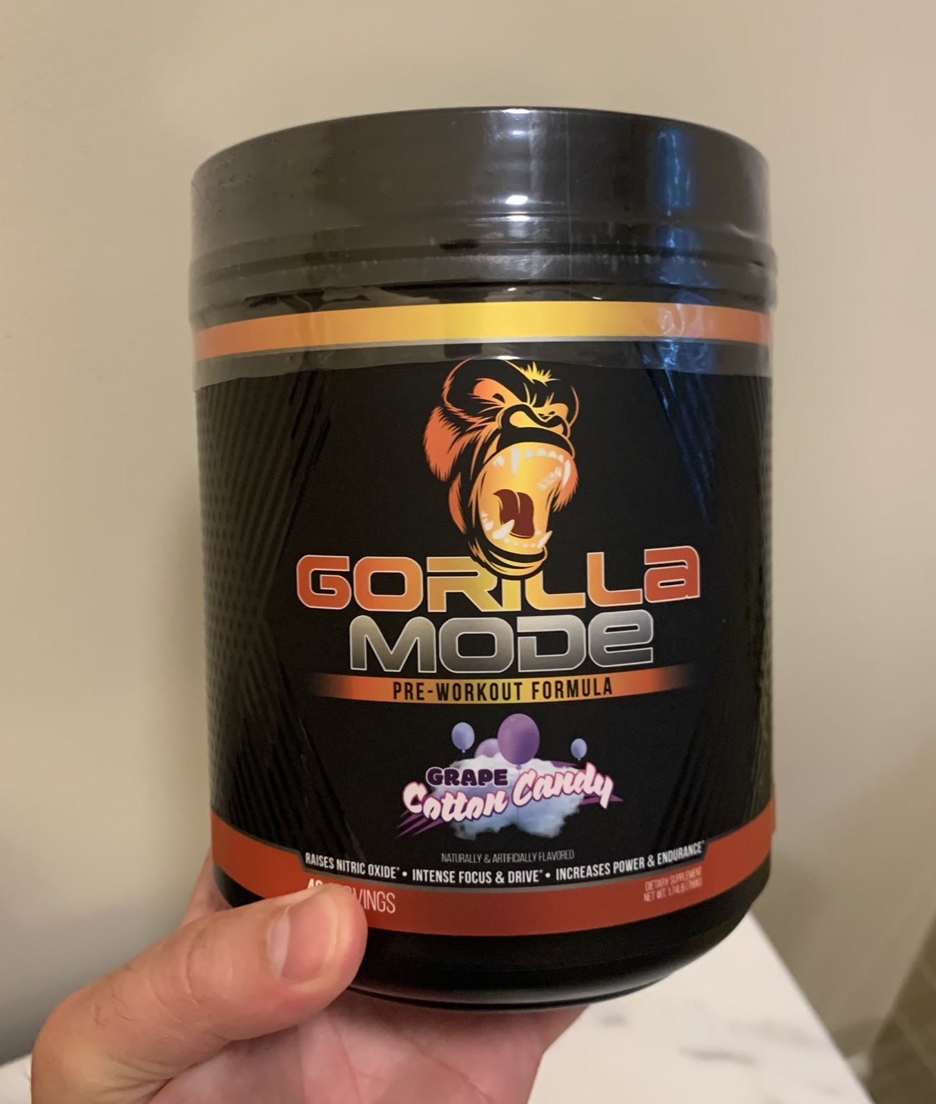 Gorilla Mind Gorilla Mode Preworkout Powder Grape Cotton Candy – 40 Servings