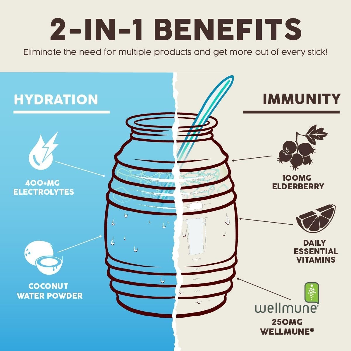 Horchata Immunity & Electrolytes Powder by Salud – , Non-GMO, 15 Servings