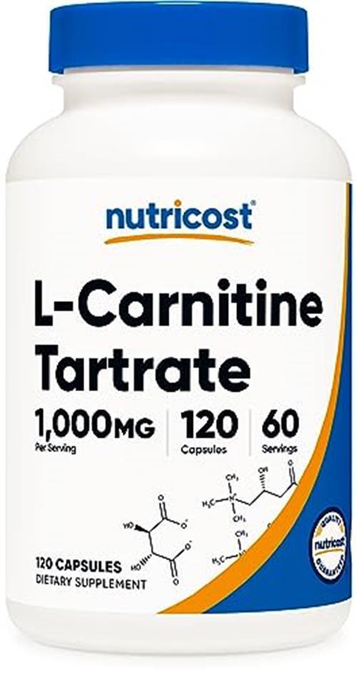 Nutricost L-Carnitine Tartrate 1000MG Per Serving 240 Caps 120 Servings