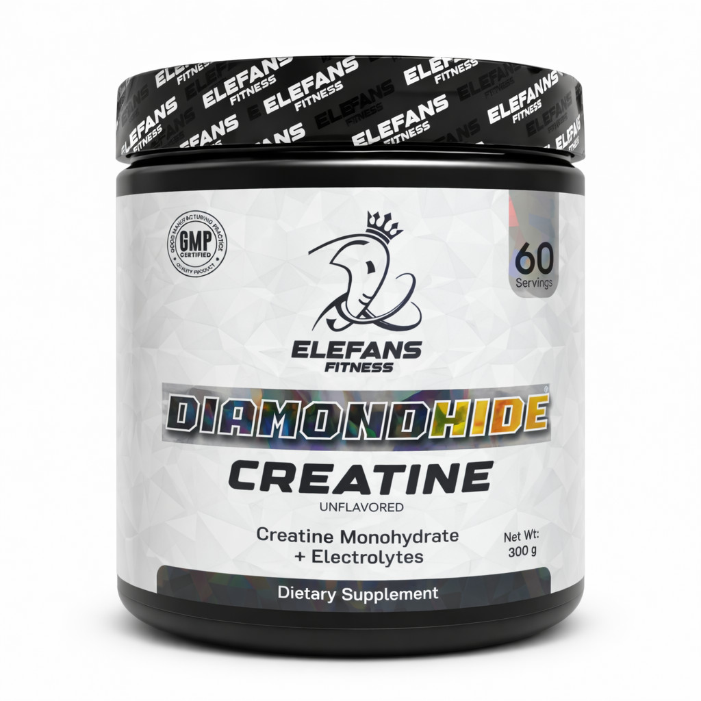 Elefans DiamondHide Creatine Monohydrate Powder 300g 60 Servings Unflavored