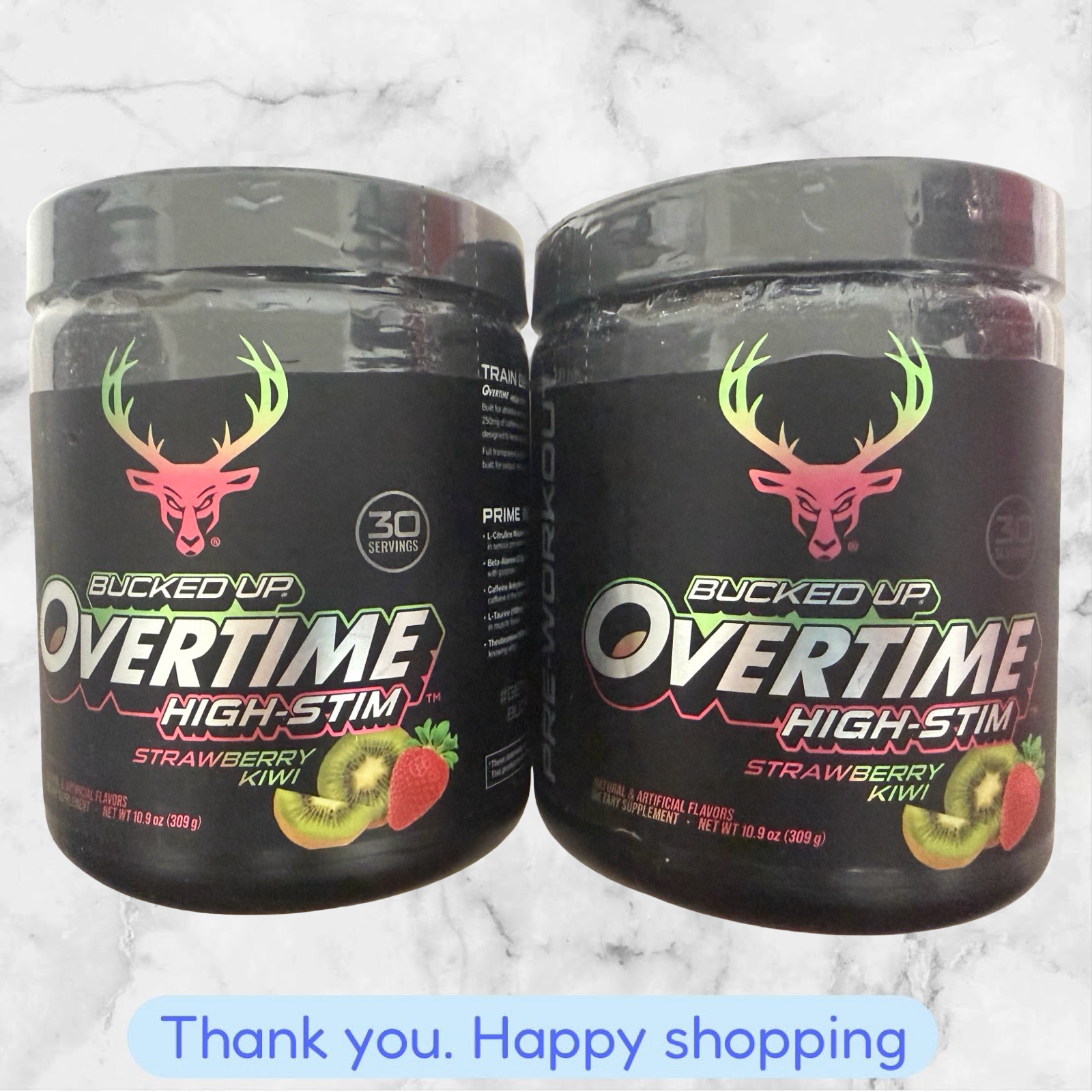 2X BUCKED UP CLASSIC High-Stim Strawberry Kiwi PRE-WORKOUT 30 SERVINGS Each NEW