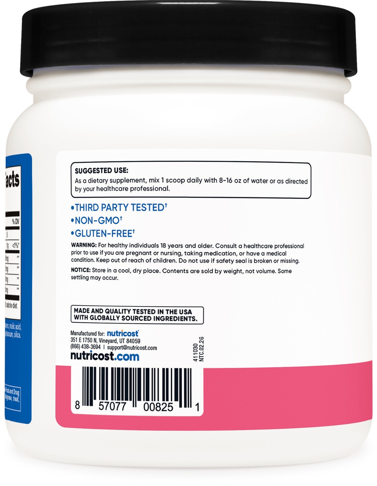 Nutricost BCAA 2:1:1 Powder (Raspberry Lemonade) 60 Servings – 6G Per Serving