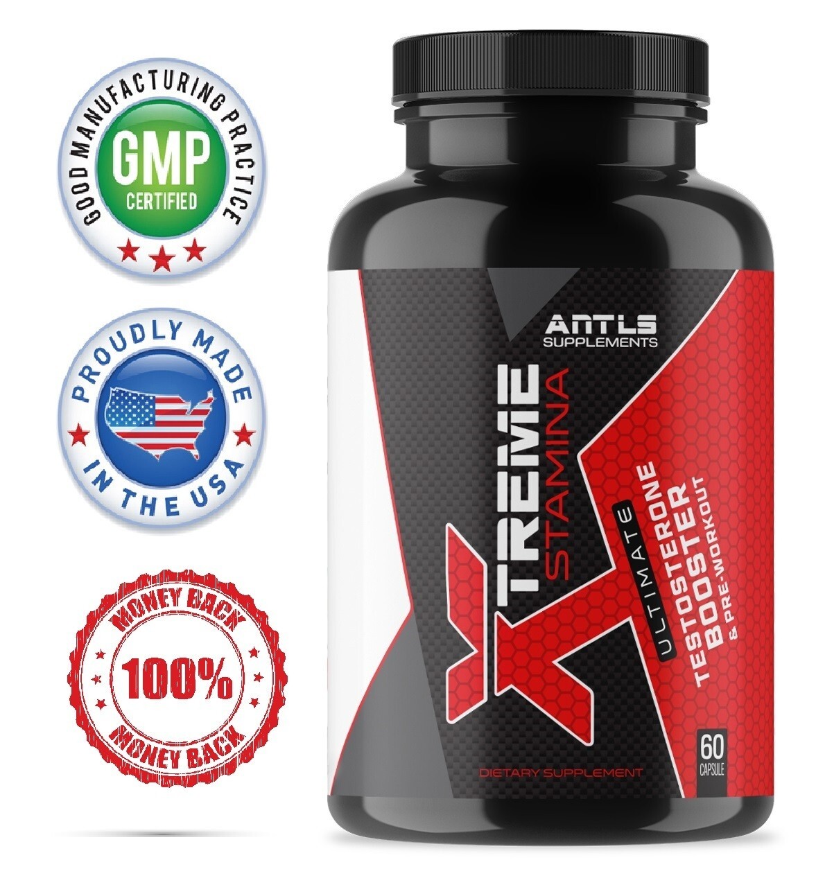Testosterone Booster Pre Workout Nitric Oxide L arginine Men’s ANTLS SUPPLEMENTS