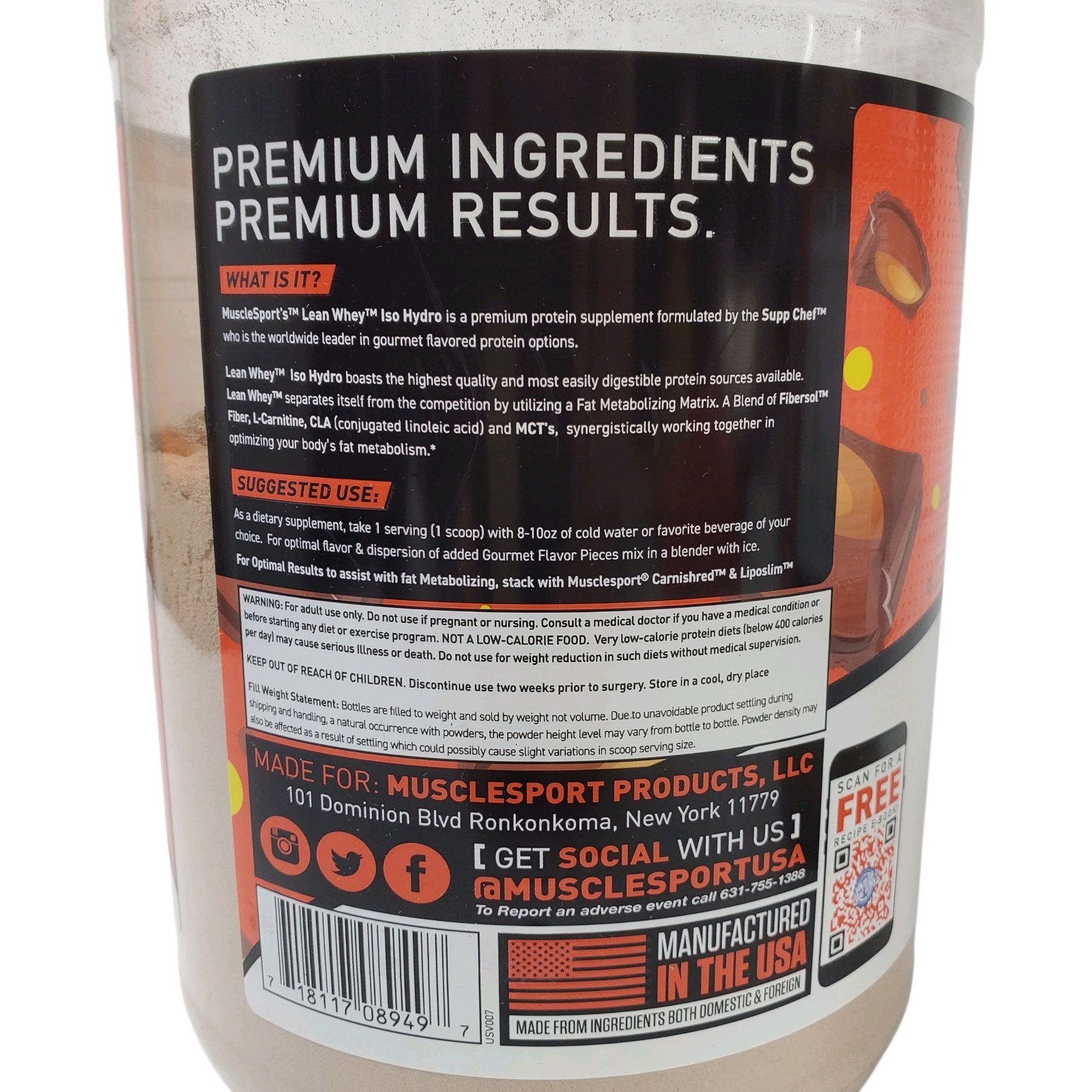 Musclesport Lean Whey Revolution Protein Powder Chocolate Peanut Butter READ 2x
