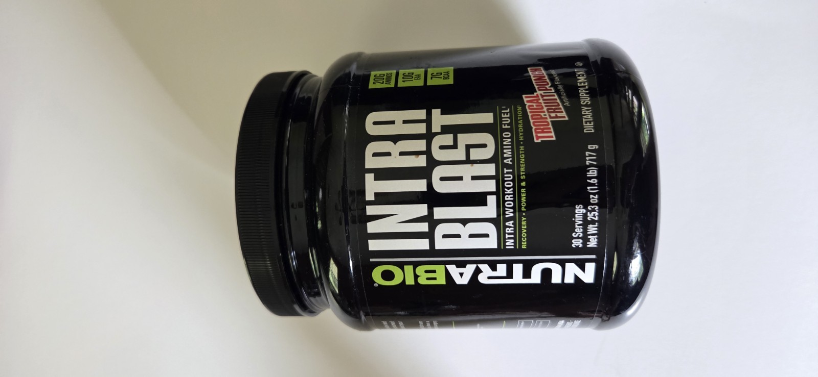 NutraBio Intra Blast Tropical Fruit Punch Powder 30 Servings 25.3 oz