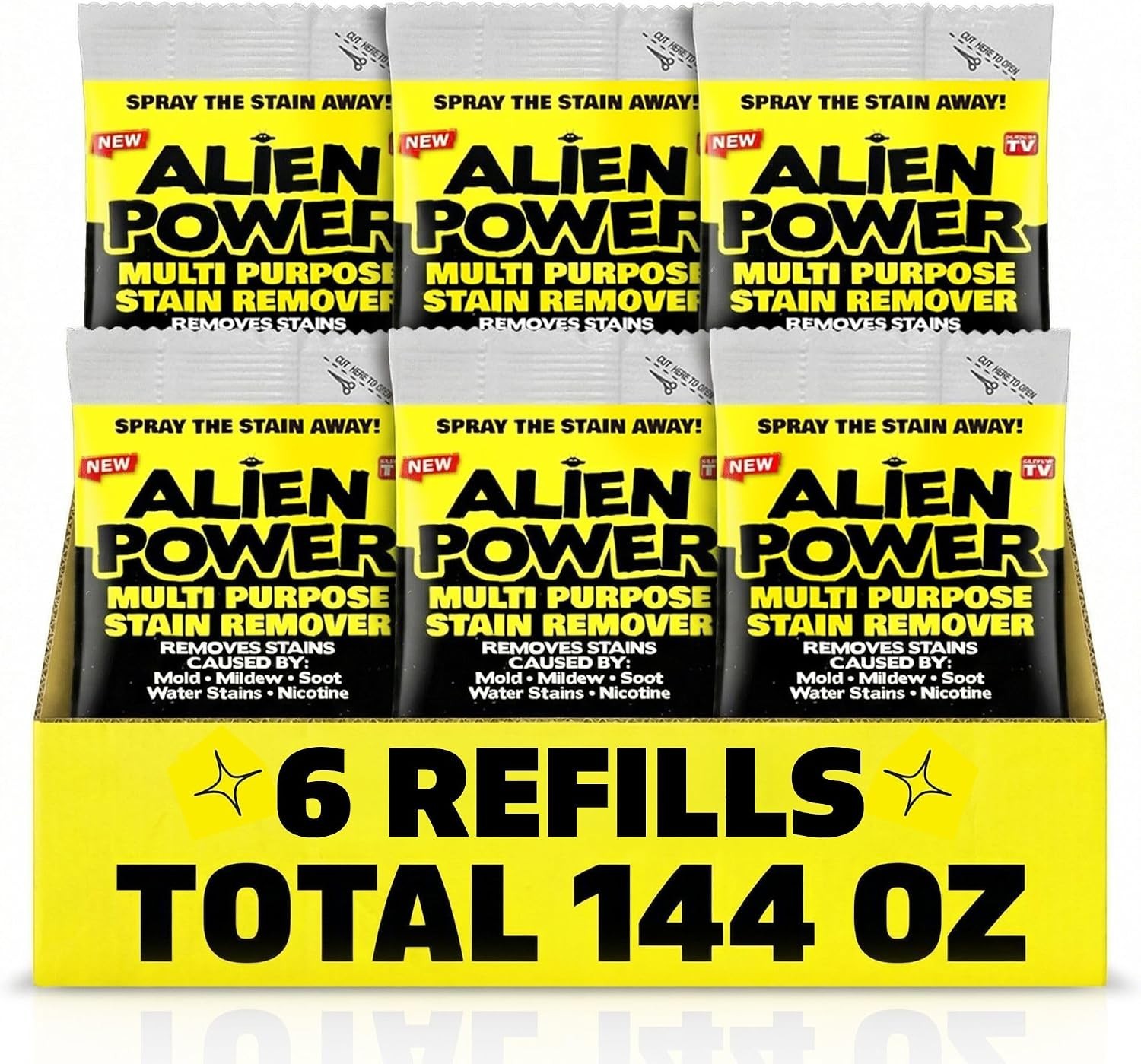 Alien Power 6 Pack Refill Packets | Makes 144 Fl Oz Worth of Alien Power Solu…