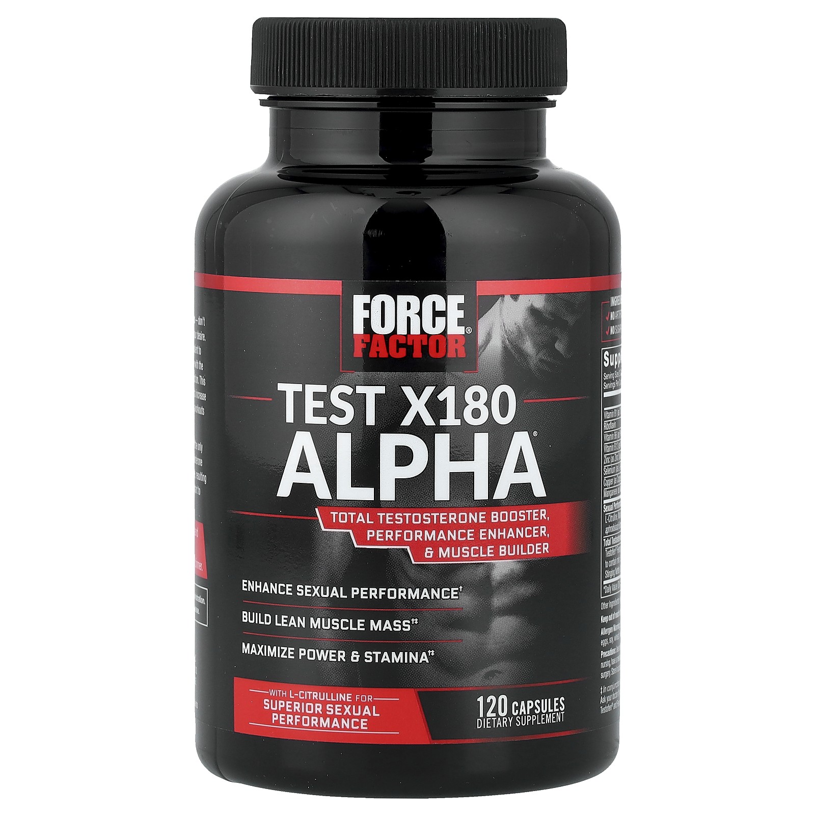 Test X180 Alpha, Total Testosterone Booster, 120 Capsules