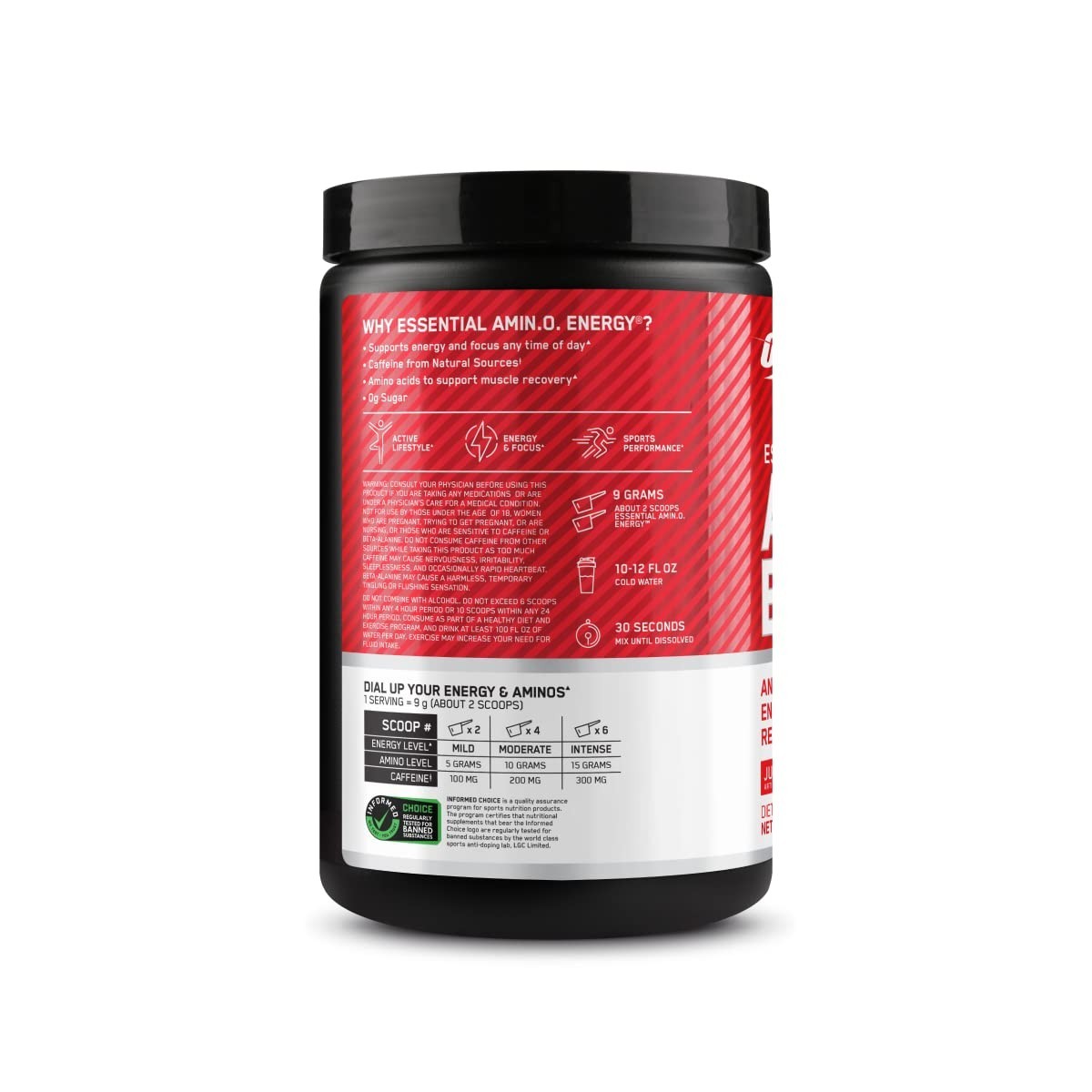 Amino Energy Pre Workout Powder – BCAA, Green Tea, Keto Friendly, Strawberry Bur