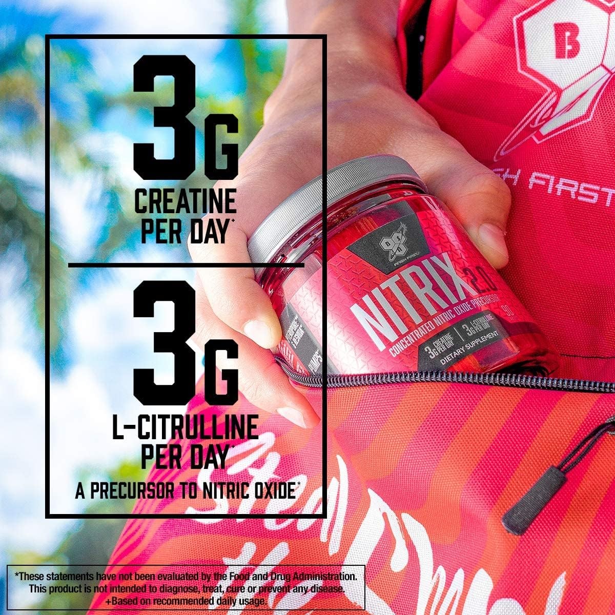 Bsn Nitrix 2.0 Workout Supplement Nitric Oxide Precursors 3G Creatine 3G L