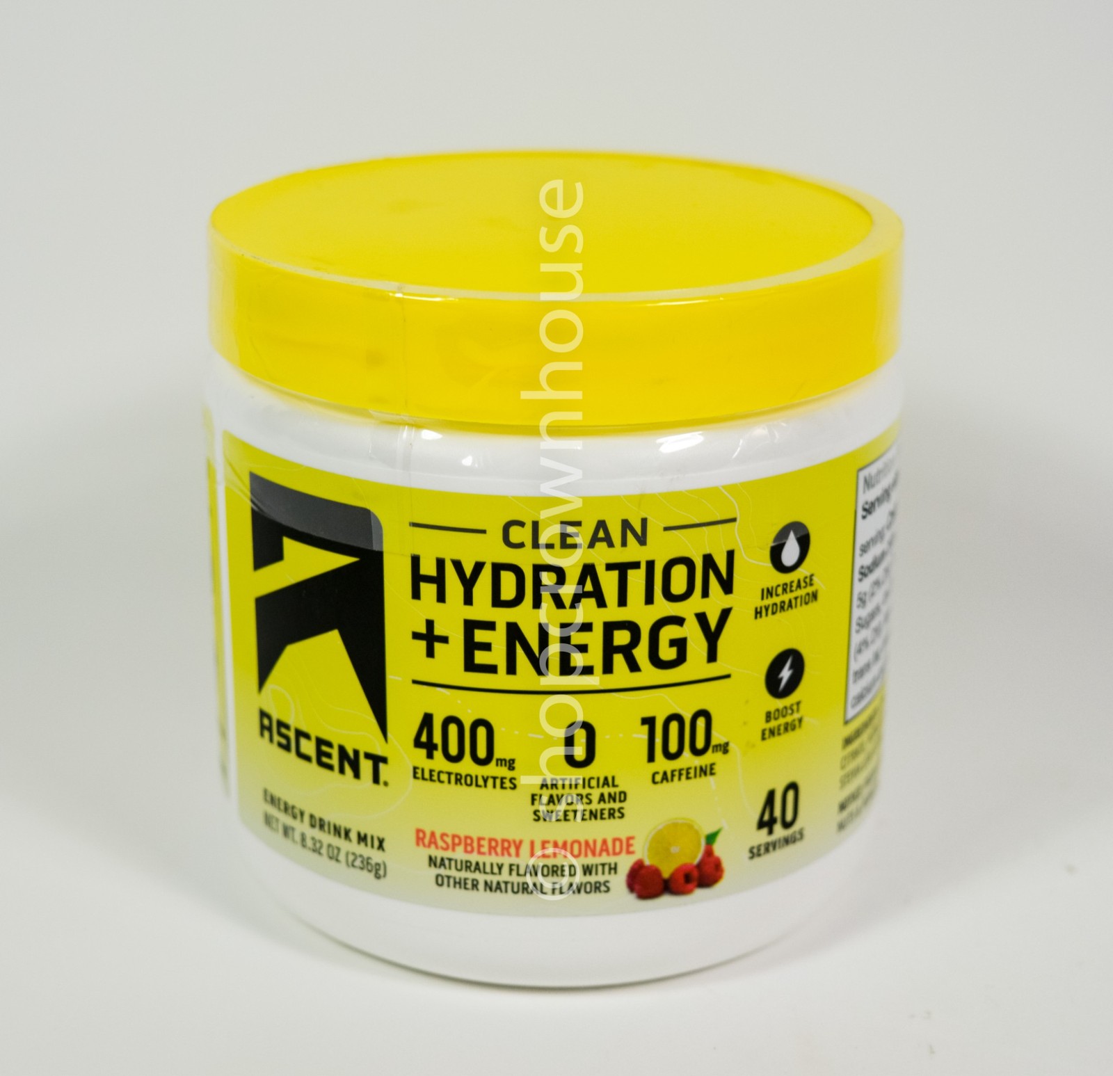 Ascent Clean Hydration RASBERRY LEMONADE Drink Mix 8.32oz canister11/08/2026