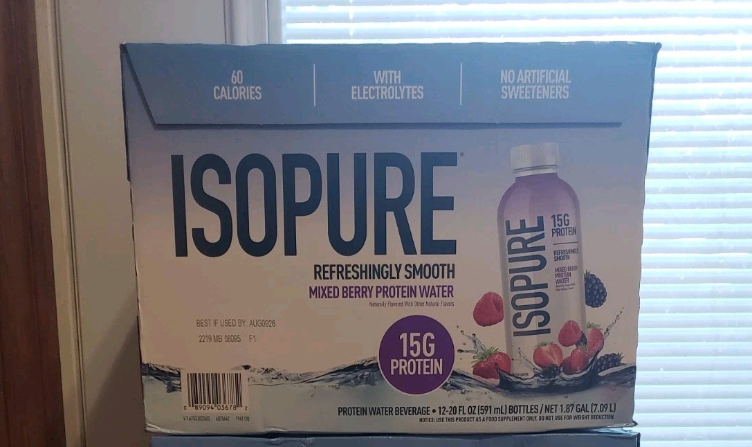 Isopure Mixed Berry Protein Water w/ Electrolytes 12 20fl oz 15g Protein. 60Cal