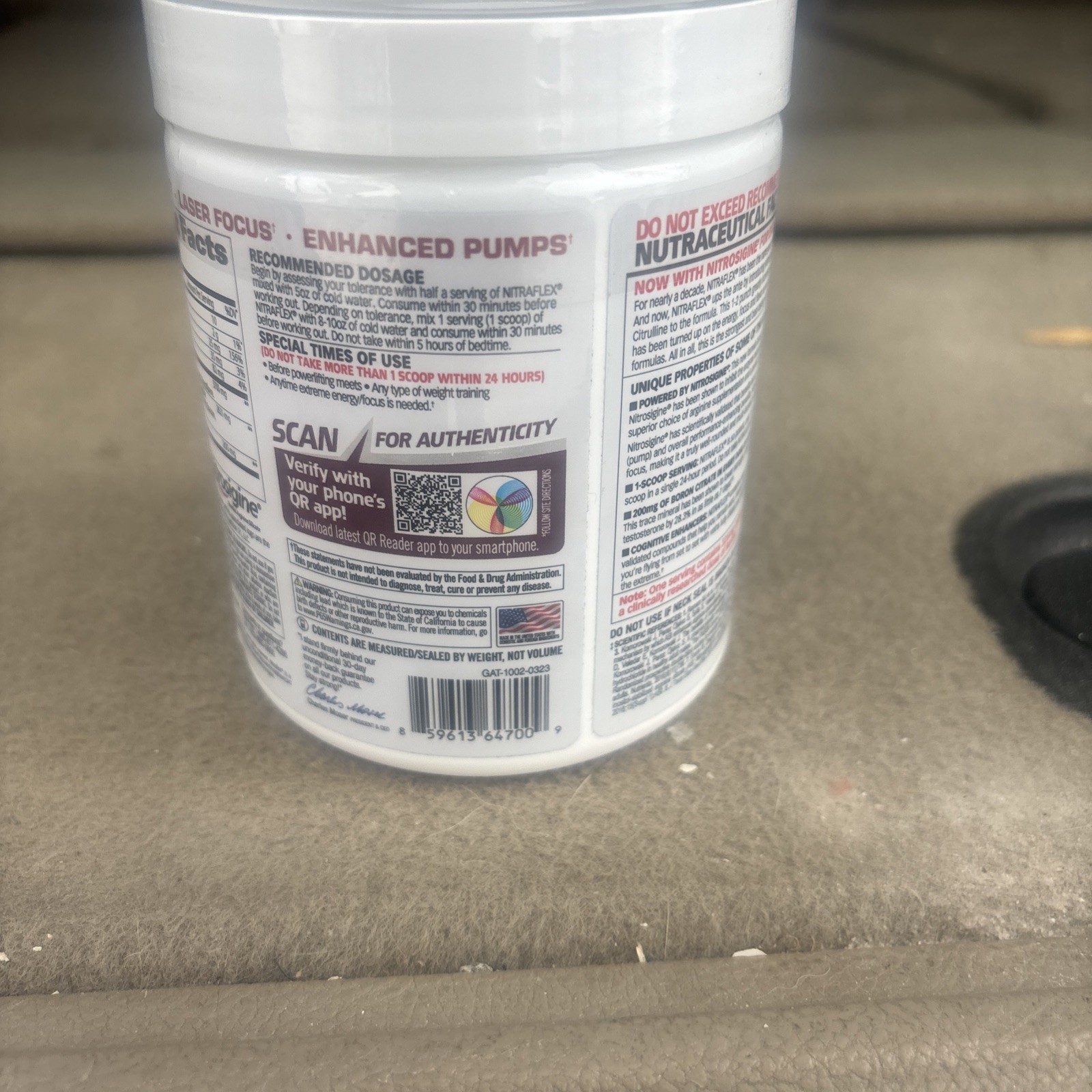 GAT Sport Nitraflex Advanced Pre-Workout Powder Black Cherry. Exp 07/2028.
