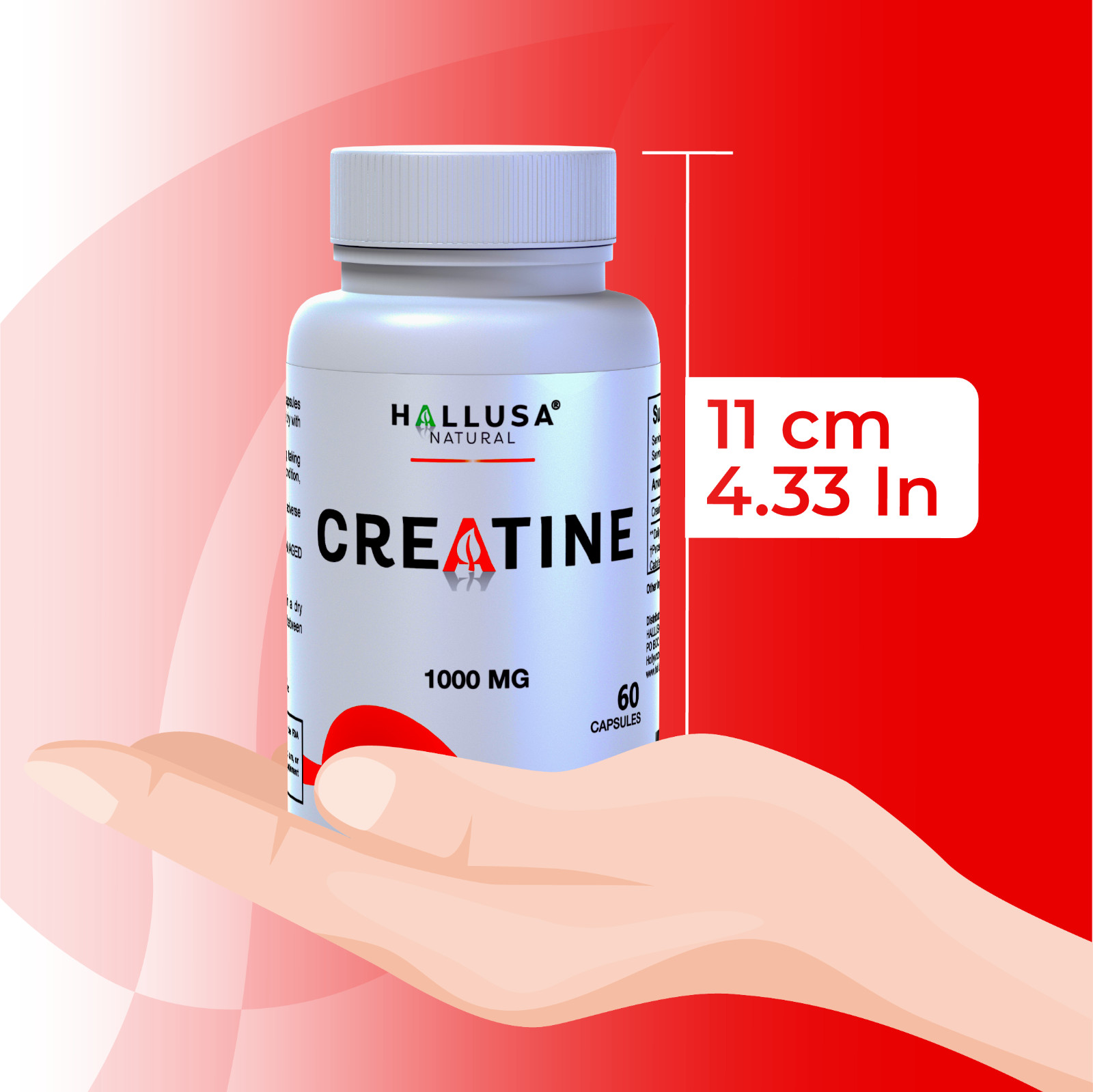 CREATINE, ENERGY & L-ARGININE – 60 Capsules – Supplement Muscle Growth – Gym