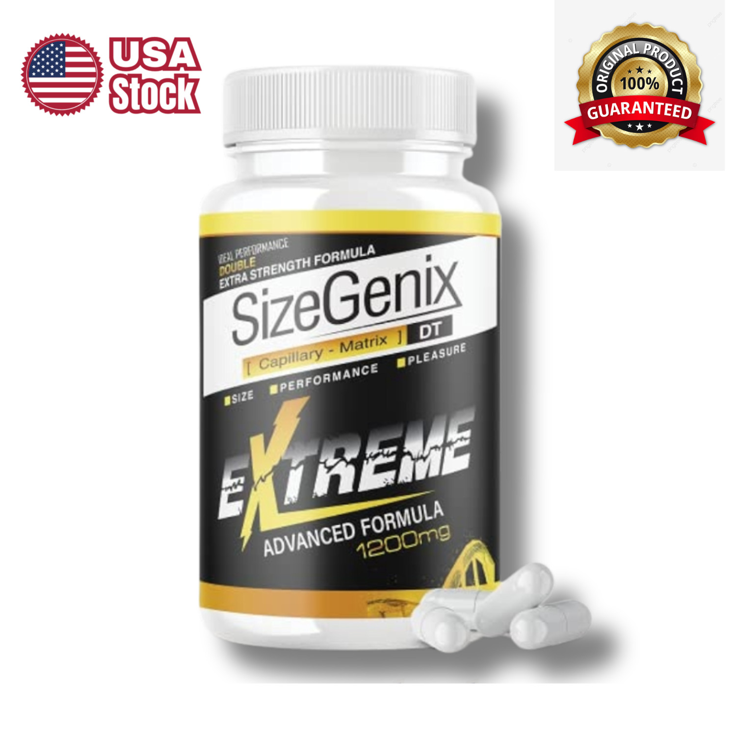 SizeGenix Men’s Health Supplement 1 Month Supply Boost Energy US Shipping New