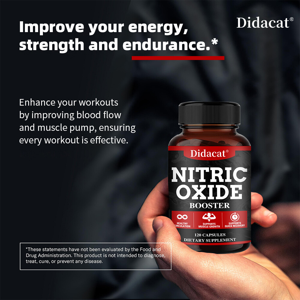 Nitric Oxide Booster Supplement Capsule– Promotes Nutrient Flow to Muscles&Heart