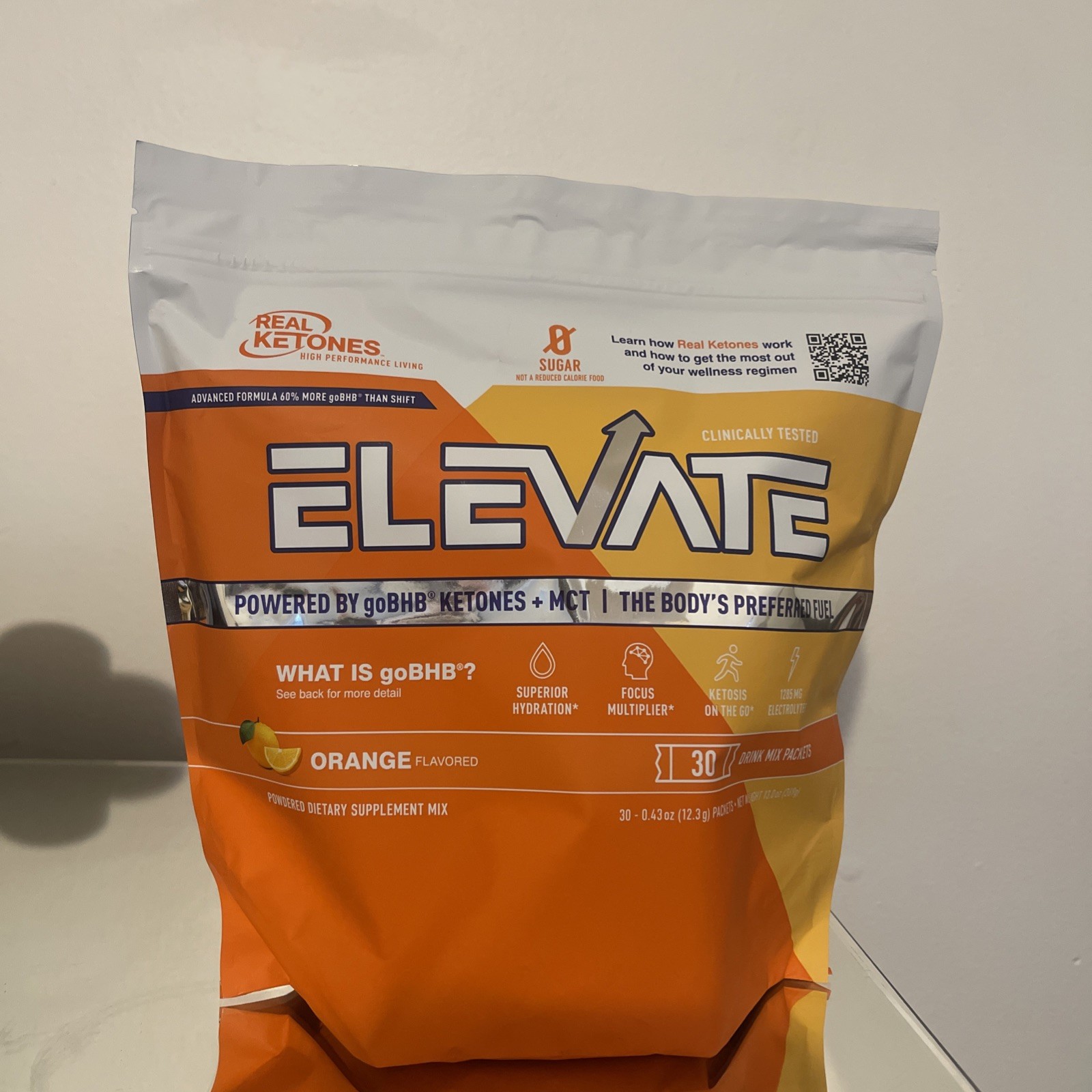 MCT & BHB Exogenous Elevate Ketones 30 Drink Mix Packets (orange Flavor) New