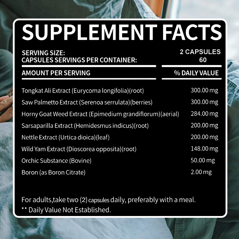 Testosterones Booster for Men High Strength Support Test Boost 120 Capsules