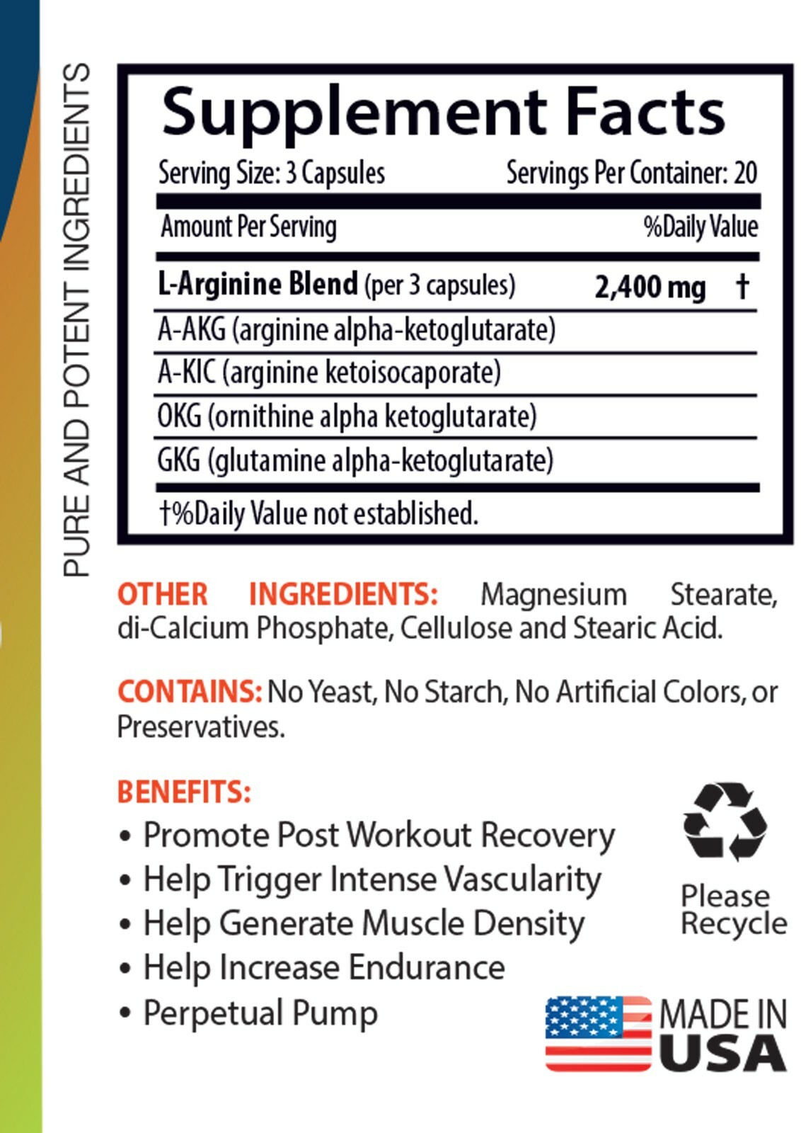 Weight Loss – NITRIC OXIDE 2400mg – Fat Burner Tablets 1B