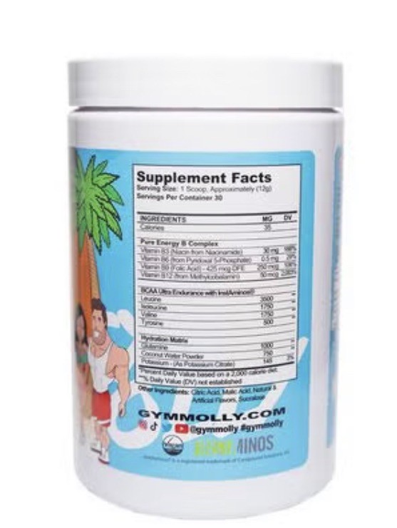 Gym molly After Party Blue Raspberry Lemonade Exp05/26-7grams Bcaa + Electrolyte