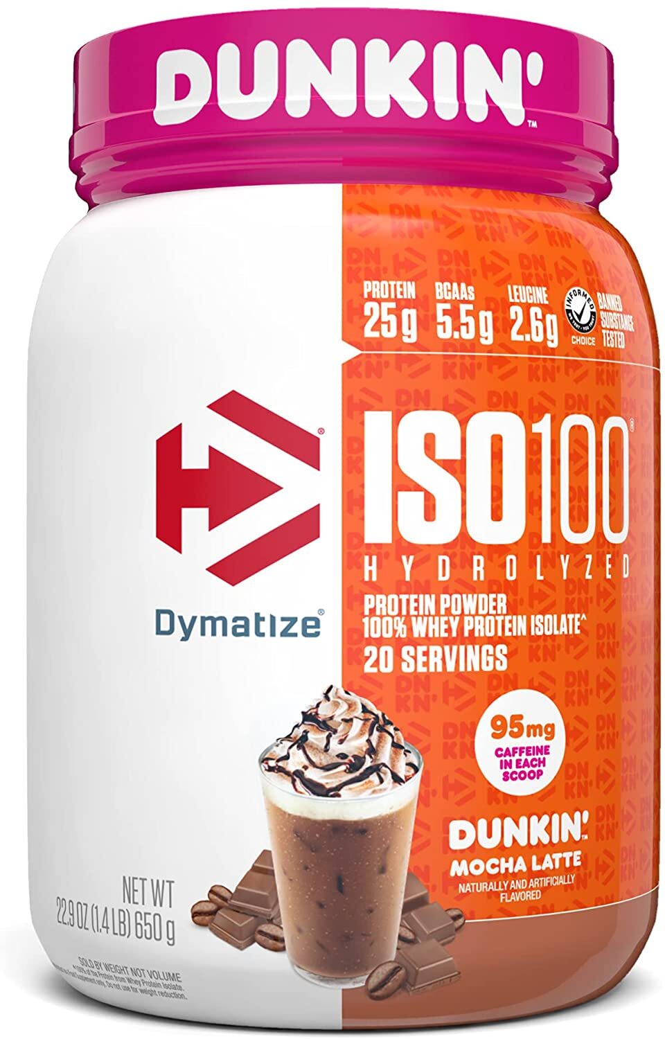 Dymatize ISO100 ISO-100 25g 1.4lb Hydrolyzed Whey Isolate 20 Servings 10 Flavors