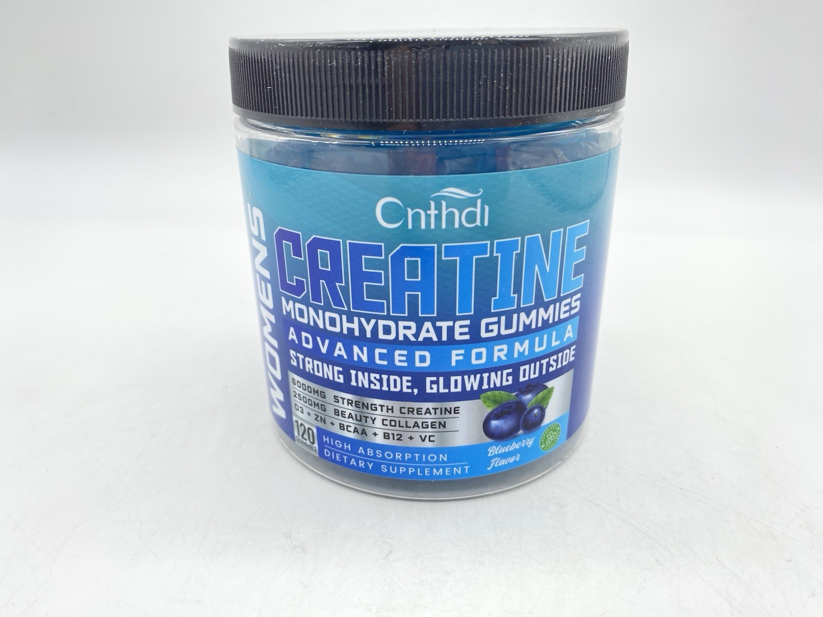 Cnthdi Creatine Monohydrate Gummies Blueberry Gluten-Free Soy-Free 6000mg 120 Ct
