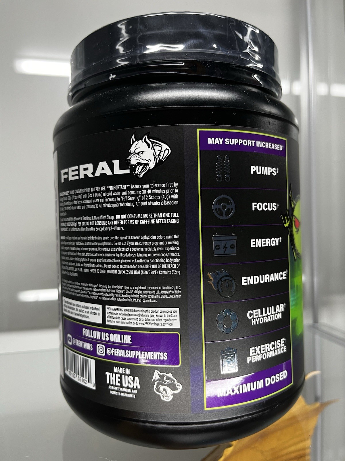 Feral 170 Crazy Purple Pre Workout Onopened Brand New 3277/3300