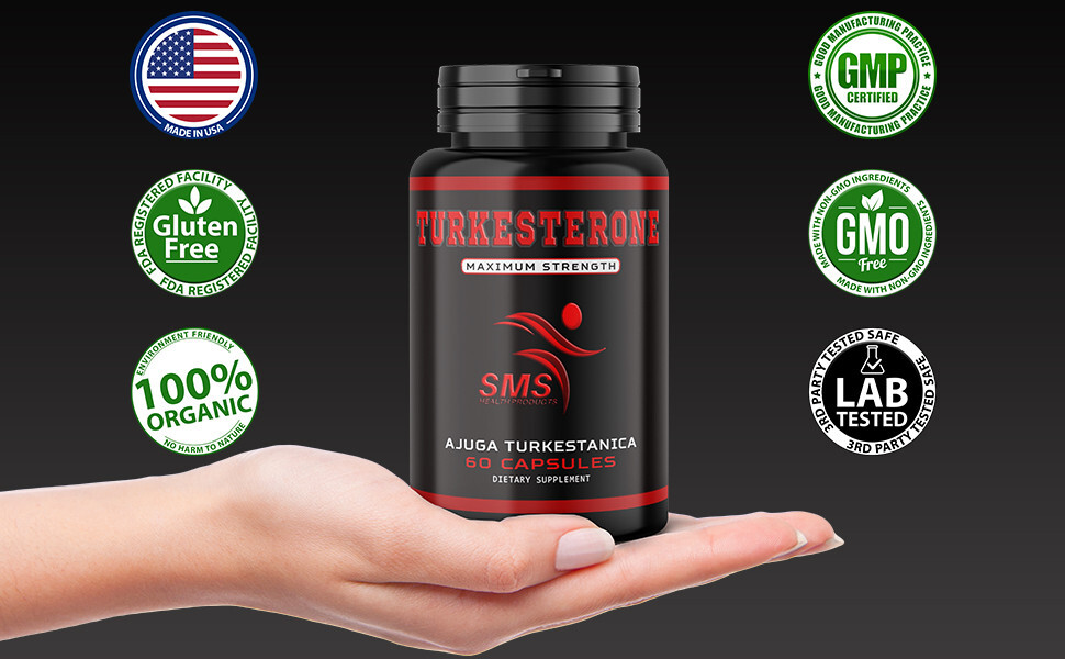 TURKESTERONE 1200mg AKA Ajuga Turkestanica Standardized to 10% 180 Caps By SMS