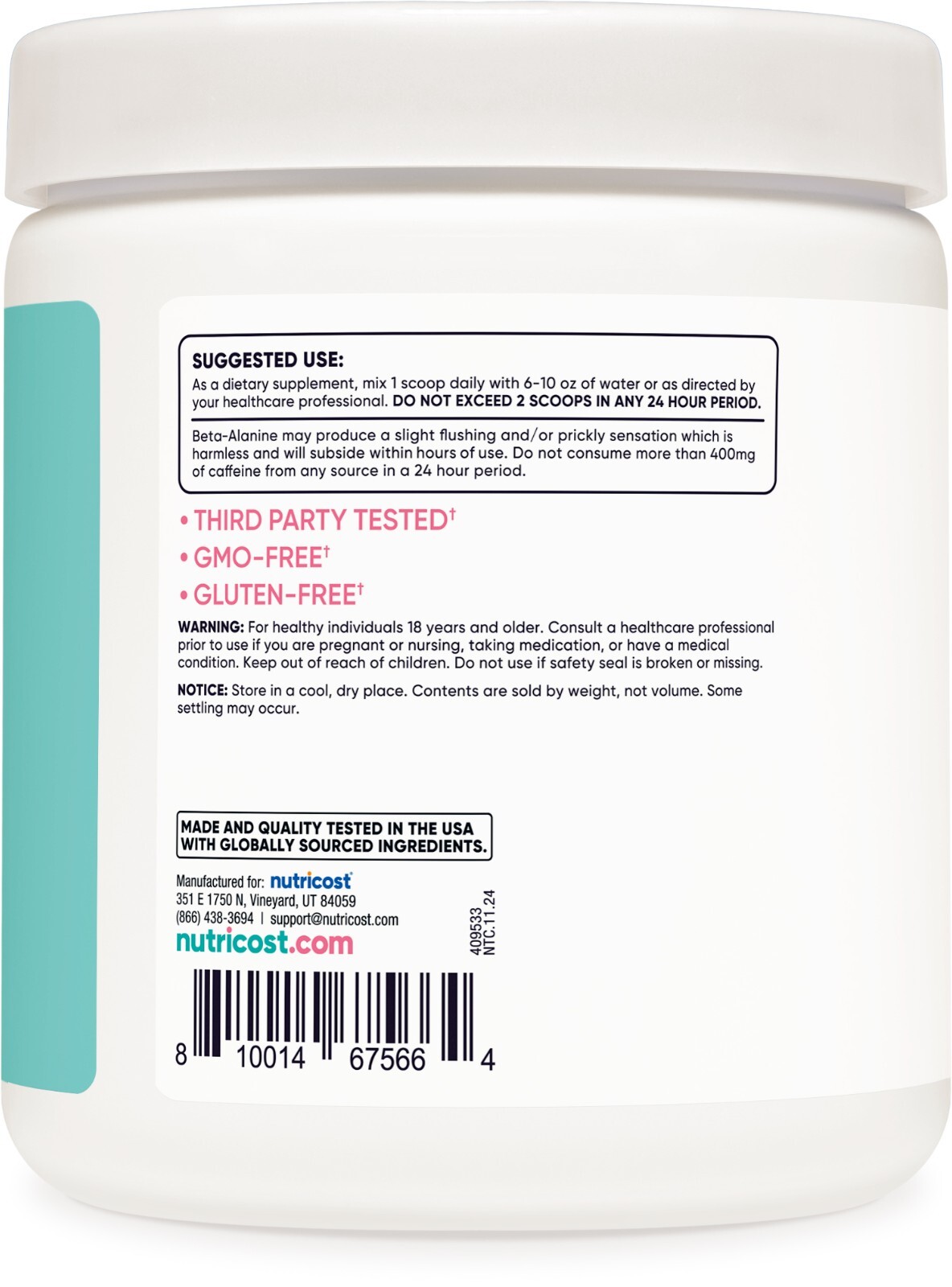 Nutricost Pre-Workout Powder for Women, Blue Raspberry, 30 Servings
