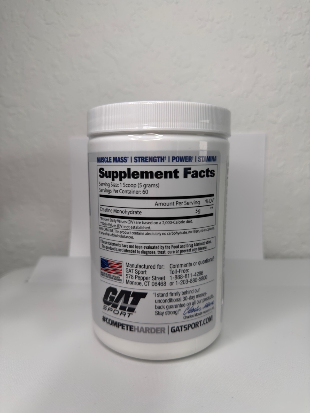 GAT SPORT CREATINEMONOHYDRATE 60 SERV 300GR UNFLAVOR