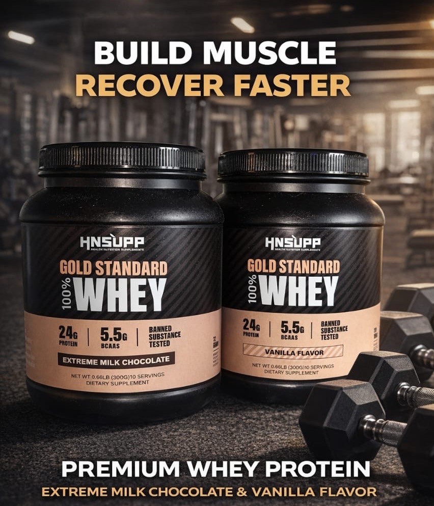 2 Gold Standard Whey Protein Powder, 1 Chocolate & 1 Vanilla, 24g, High Protein