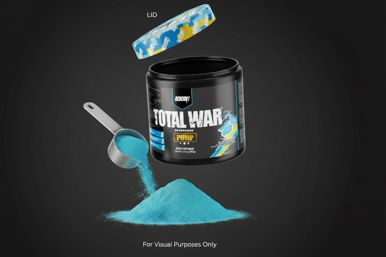 REDCON1 TOTAL WAR PUMP Blue Lemonade Stim Free Pre-Workout 30 Serving 10.93 Oz