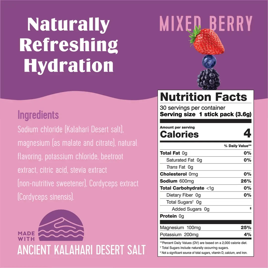 SaltWTR Functional Electrolyte Hydration Drink Mix – Clean Energy – 30 Pack