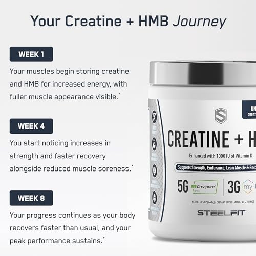 Creatine HMB Powder Monohydrate Muscle Growth 30 Servings