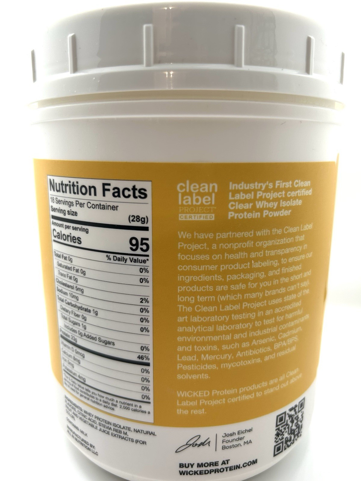 WICKED Lemonade Clear Whey Isolate Protein Powder 23g Protein 18 Servings NEW