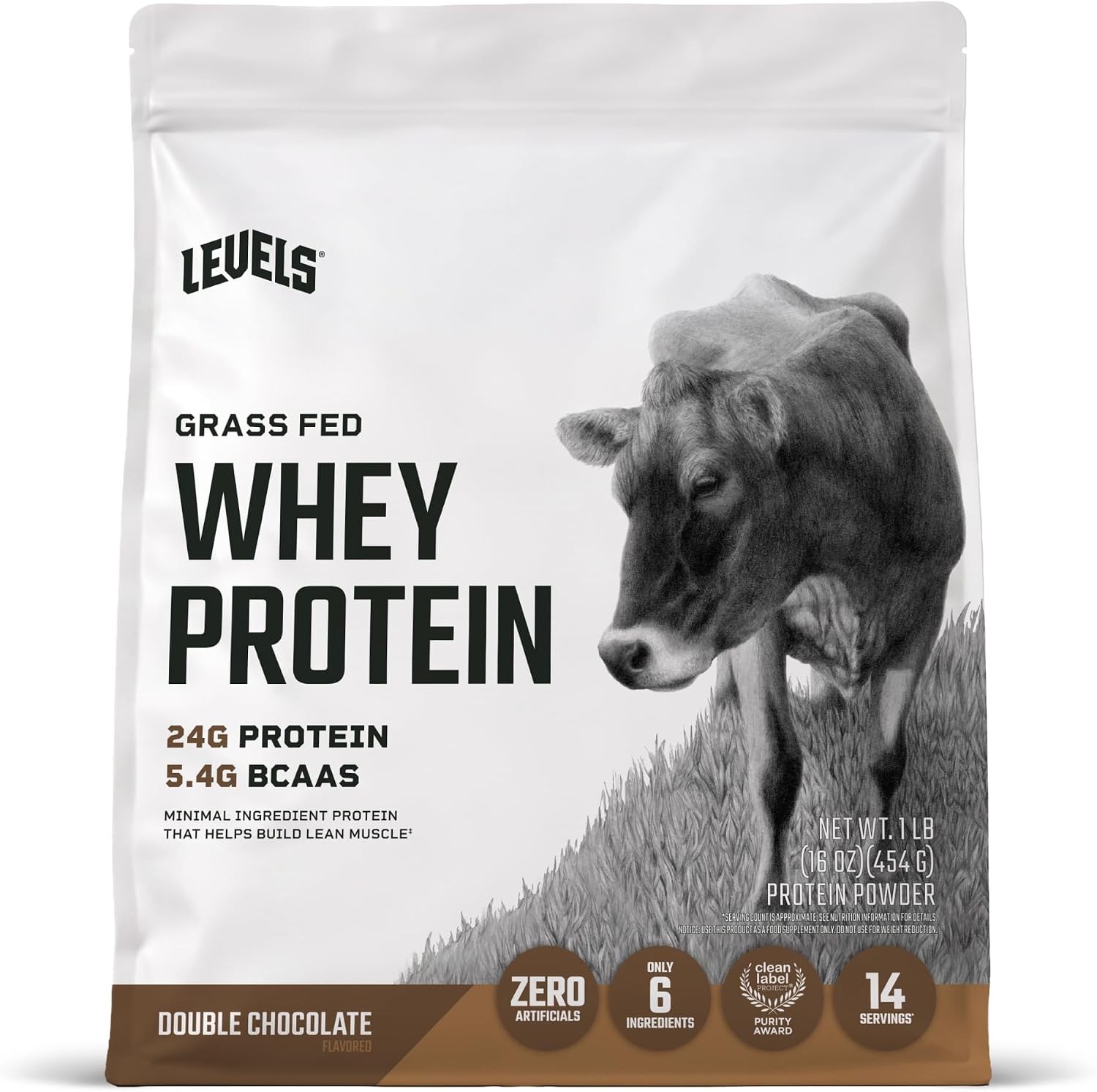 Whey Protein Powder 1LB Double Chocolate BCAA Clean No Sugar Proteina Suplemento