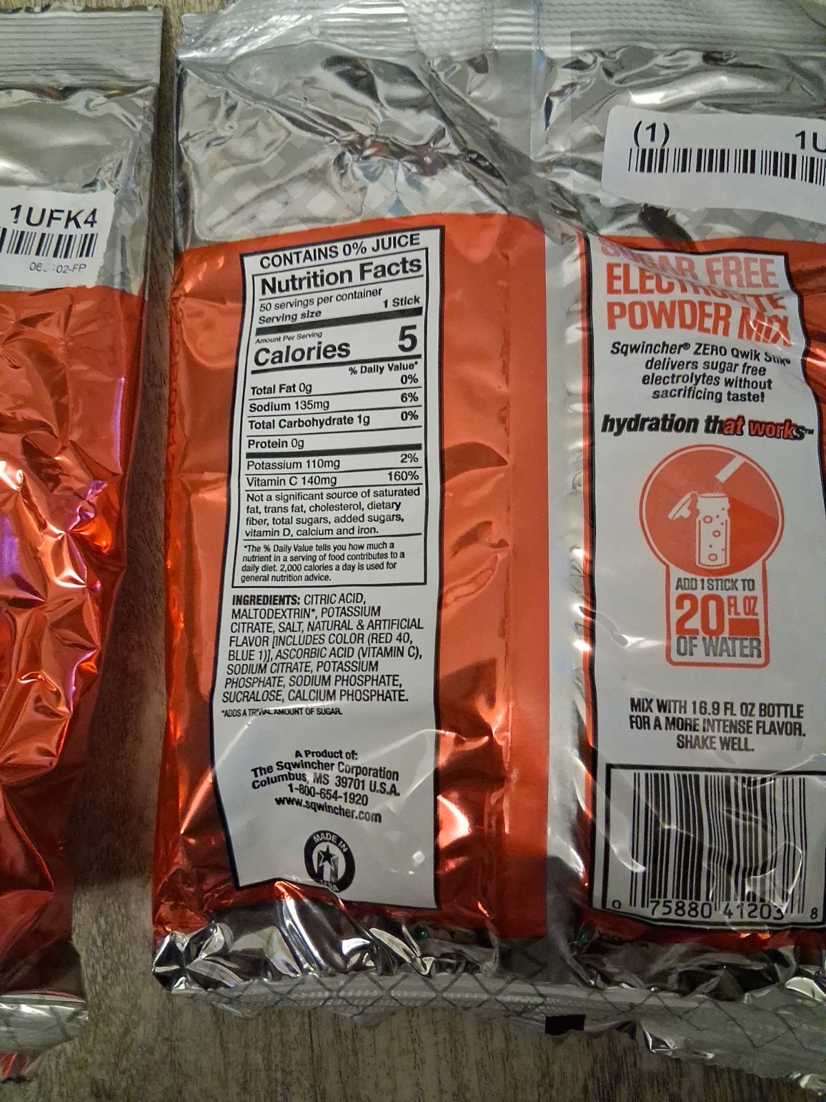 Lot Of 2 Sqwincher ZERO Qwik Stik – Fruit Punch Sugar Free 50 =100 Pack New