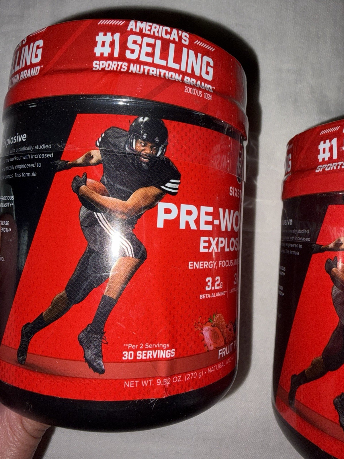 six star pre workout explosion 2.0 Lot Of 2 Jars Fruit Punch 9.52oz Per Ex 10/27