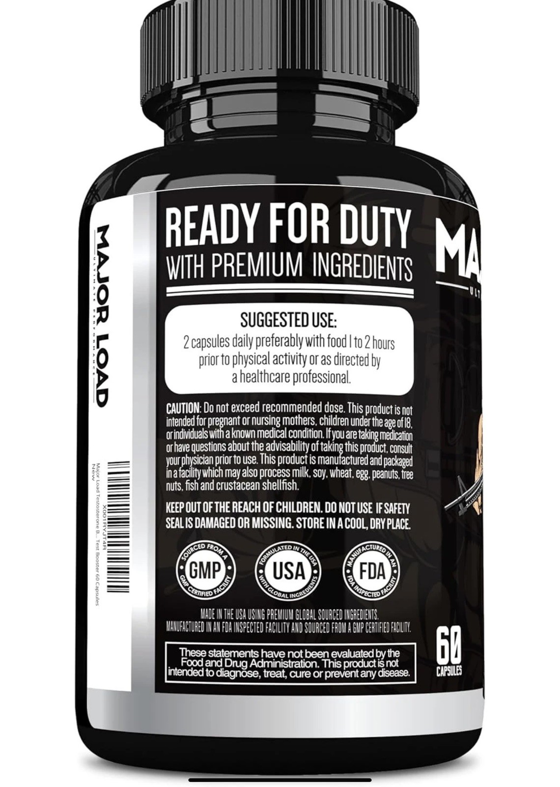 2 PACK LOT Major Load Testosterone Booster MALE ENHANCEMENT Supplement goat weed