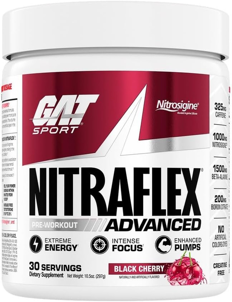 GAT SPORT Nitraflex Advanced Pre-Workout Powder, Increases Blood Flow, Boosts St