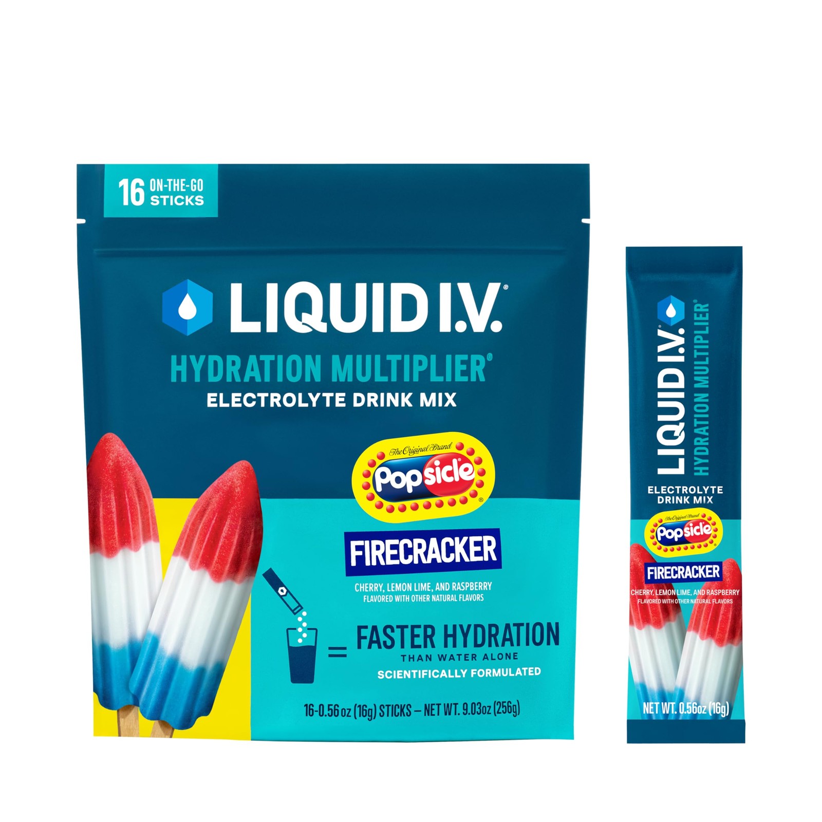 Liquid I.V.® Hydration Multiplier – Popsicle 0.56 Ounce (Pack of 16)