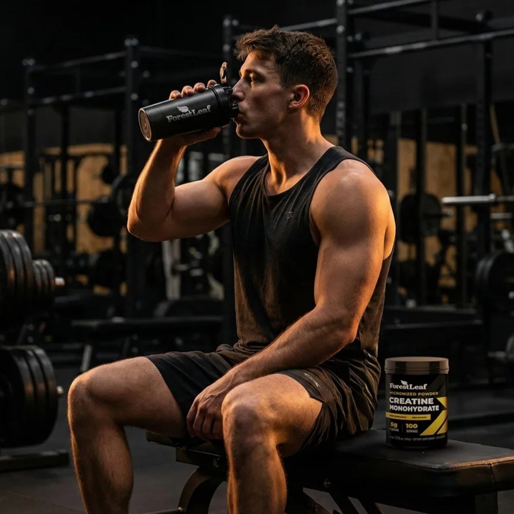 ForestLeaf Micronized Creatine Monohydrate Powder Muscle Growth Strength 100s