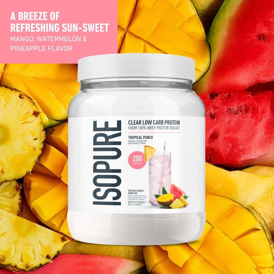 Isopure Clear Low Carb 100% Whey Protein Isolate Powder, Citrus Lemonade