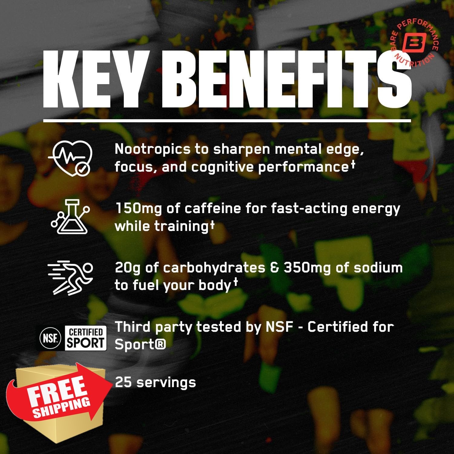 BARE PERFORMANCE NUTRITION G.1.M Sport+ Endurance Pre-Workout – Orange | 25 S…