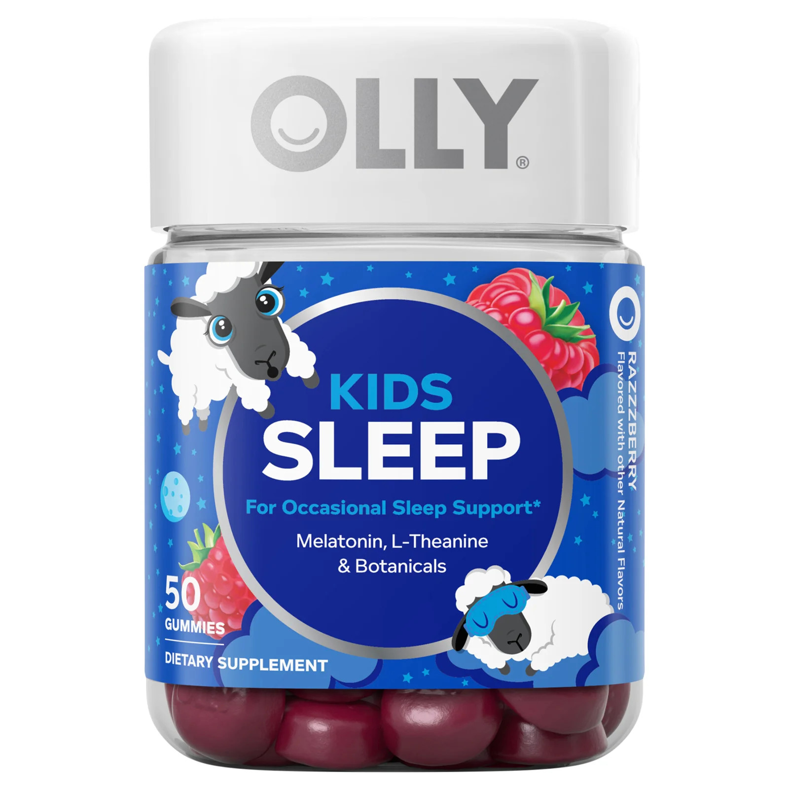 Olly Kids Sleep Gummies – Raspberry Flavor – 50 Count