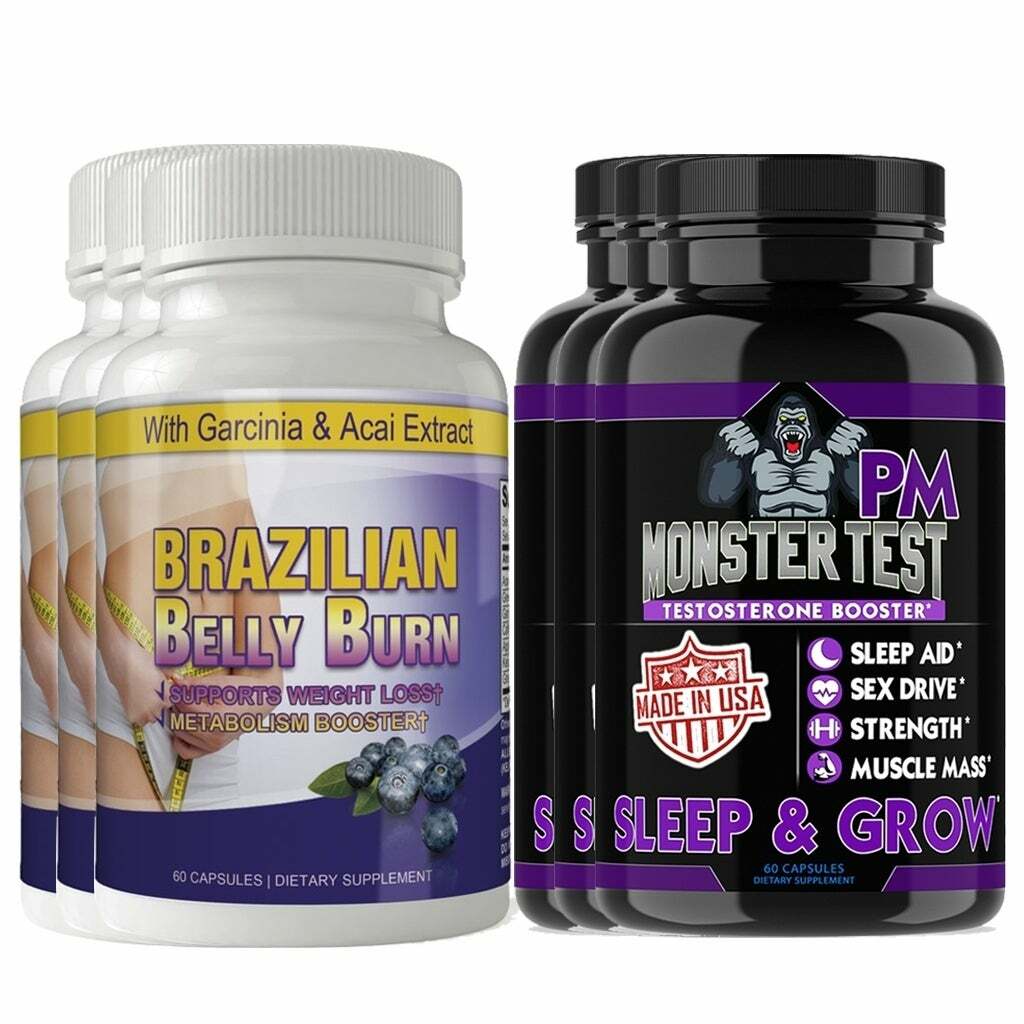 Brazilian Belly Burn Weight Loss & Testosterone Sexual Booster Capsules Combo