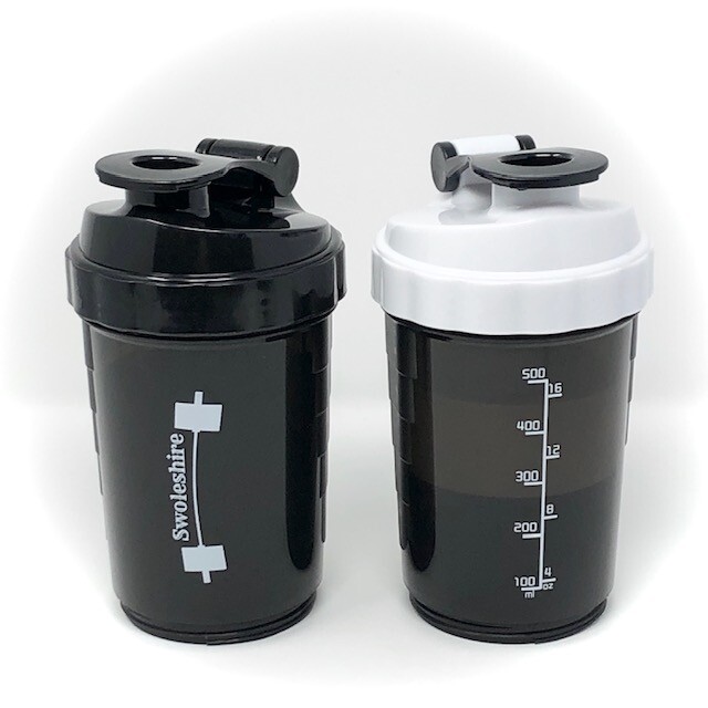Swoleshire 3 in 1 Shaker Bottle 16 oz Steel Ball with Protein & Vitamin Storage