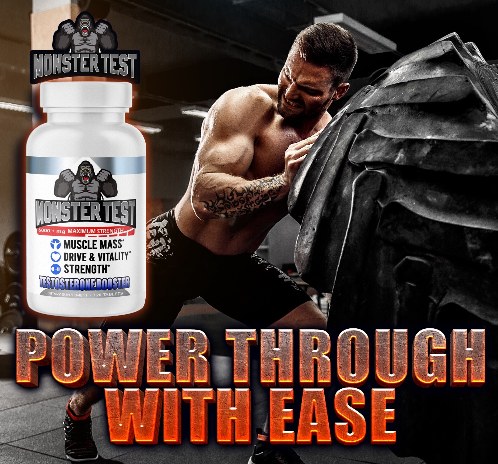 Testosteron Booster Monster Test + Monster Test N.O Nitric Oxide Support 2pk